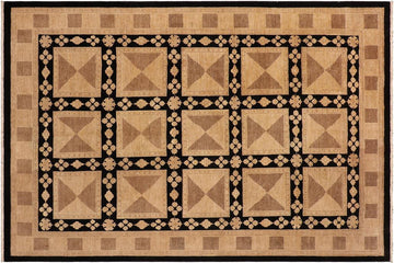 handmade Transitional Kafkaz Chobi Ziegler Beige Black Hand Knotted RECTANGLE 100% WOOL area rug 9 x 12